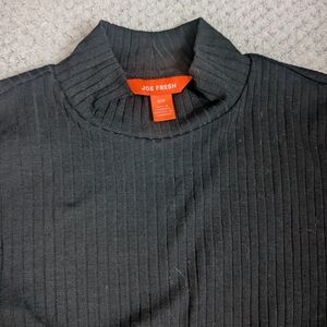 Joe Fresh Black Turtleneck Sweater Ribbed Knit